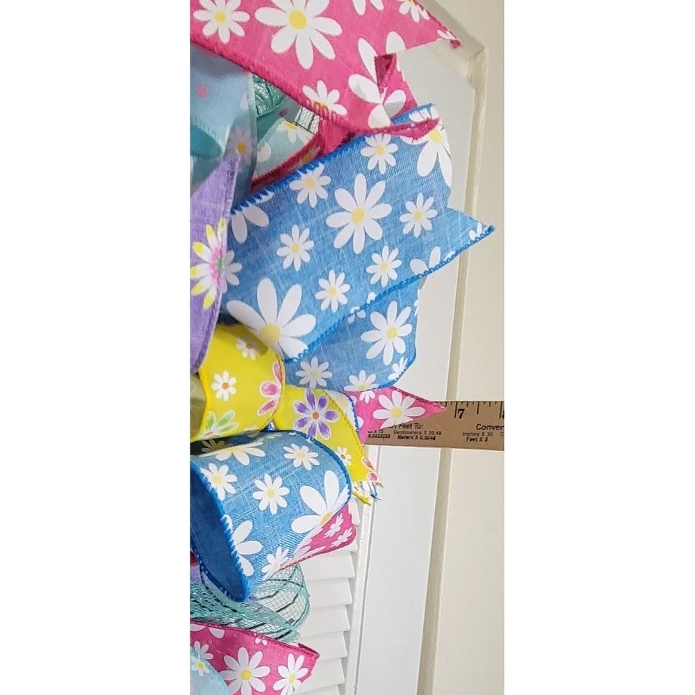 Hello Summer Popsicle Daisy Wreath Deco Mesh Ribbon Front Door Decor 24 Inch